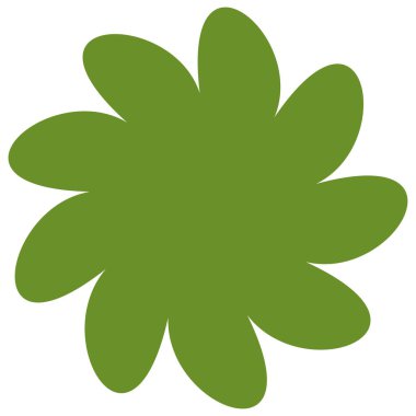 Basit çiçek, taç yaprakları, bitki yaprağı silueti simgesi ve sembol - stok vektör illüstrasyonu, klip- sanat grafikleri