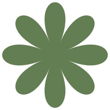 Basit çiçek, taç yaprakları, bitki yaprağı silueti simgesi ve sembol - stok vektör illüstrasyonu, klip- sanat grafikleri