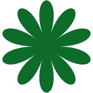 Basit çiçek, taç yaprakları, bitki yaprağı silueti simgesi ve sembol - stok vektör illüstrasyonu, klip- sanat grafikleri