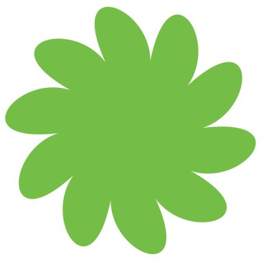 Basit çiçek, taç yaprakları, bitki yaprağı silueti simgesi ve sembol - stok vektör illüstrasyonu, klip- sanat grafikleri