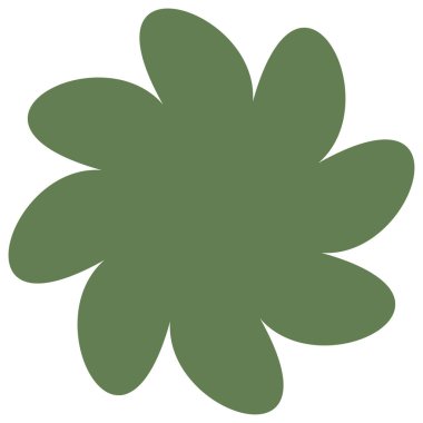 Basit çiçek, taç yaprakları, bitki yaprağı silueti simgesi ve sembol - stok vektör illüstrasyonu, klip- sanat grafikleri