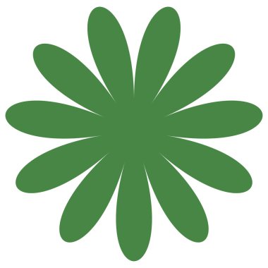 Basit çiçek, taç yaprakları, bitki yaprağı silueti simgesi ve sembol - stok vektör illüstrasyonu, klip- sanat grafikleri