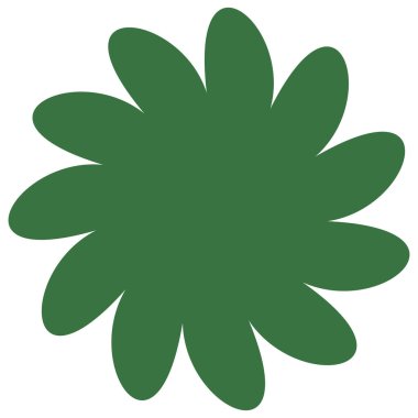 Basit çiçek, taç yaprakları, bitki yaprağı silueti simgesi ve sembol - stok vektör illüstrasyonu, klip- sanat grafikleri