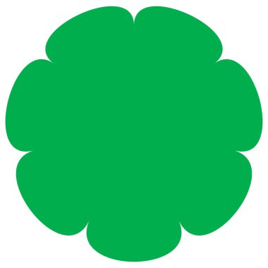 Basit çiçek, taç yaprakları, bitki yaprağı silueti simgesi ve sembol - stok vektör illüstrasyonu, klip- sanat grafikleri