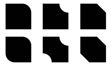 Düğme, pankart ve plak tasarım ögesi şekilleri