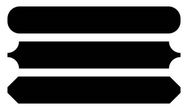 Düğme, pankart ve plak tasarım ögesi şekilleri