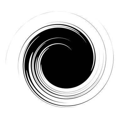 Girdap, girdap, girdap şekli. Döndürme efektli dairesel, radyal çizgiler ögesi - stok vektör illüstrasyonu, klip- art grafikleri