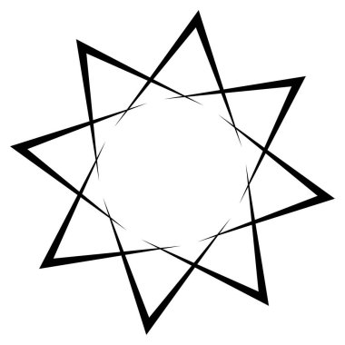 Dairesel ve dairesel sanat modeli. Siyah geometrik mandala, motif simgesi, siluet - stok vektör illüstrasyonu, klip- sanat grafikleri