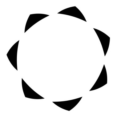 Dairesel ve dairesel sanat modeli. Siyah geometrik mandala, motif simgesi, siluet - stok vektör illüstrasyonu, klip- sanat grafikleri