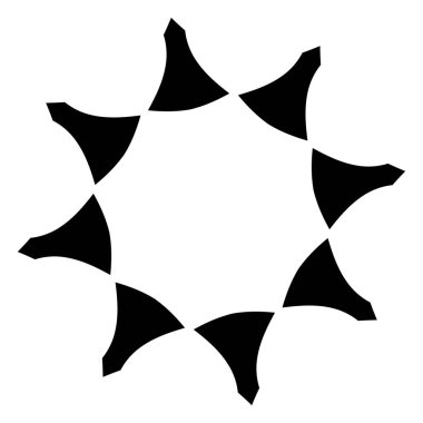 Dairesel ve dairesel sanat modeli. Siyah geometrik mandala, motif simgesi, siluet - stok vektör illüstrasyonu, klip- sanat grafikleri