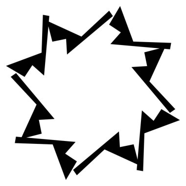 Dairesel ve dairesel sanat modeli. Siyah geometrik mandala, motif simgesi, siluet - stok vektör illüstrasyonu, klip- sanat grafikleri