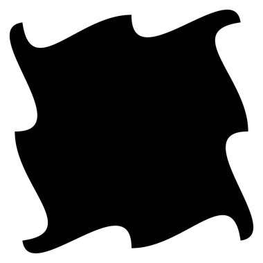 Soyut geometrik form, şekil. Bozulmuş, deforme olmuş yama ögesi - stok vektör illüstrasyonu, klip- sanat grafikleri