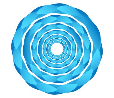 Soyut geometrik çember, halka tasarım elemanı. Dairesel, konsantre daire. Girdap, girdap, sarmal ve girdap şekli, simge, sembol - stok vektör illüstrasyonu, klip- sanat grafikleri