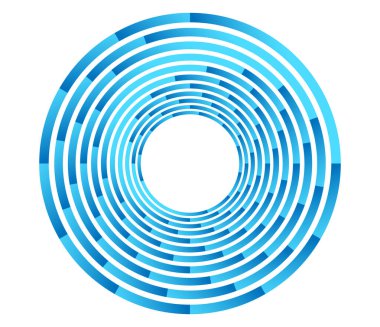 Soyut geometrik çember, halka tasarım elemanı. Dairesel, konsantre daire. Girdap, girdap, sarmal ve girdap şekli, simge, sembol - stok vektör illüstrasyonu, klip- sanat grafikleri