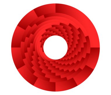 Soyut geometrik çember, halka tasarım elemanı. Dairesel, konsantre daire. Girdap, girdap, sarmal ve girdap şekli, simge, sembol - stok vektör illüstrasyonu, klip- sanat grafikleri