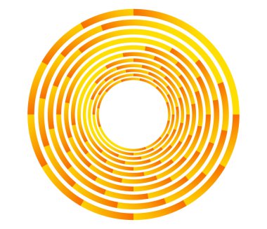 Soyut geometrik çember, halka tasarım elemanı. Dairesel, konsantre daire. Girdap, girdap, sarmal ve girdap şekli, simge, sembol - stok vektör illüstrasyonu, klip- sanat grafikleri