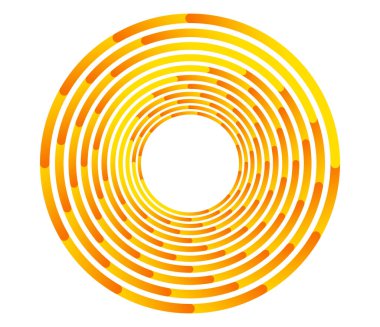 Soyut geometrik çember, halka tasarım elemanı. Dairesel, konsantre daire. Girdap, girdap, sarmal ve girdap şekli, simge, sembol - stok vektör illüstrasyonu, klip- sanat grafikleri