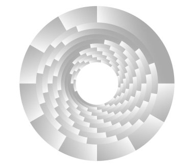 Soyut geometrik çember, halka tasarım elemanı. Dairesel, konsantre daire. Girdap, girdap, sarmal ve girdap şekli, simge, sembol - stok vektör illüstrasyonu, klip- sanat grafikleri