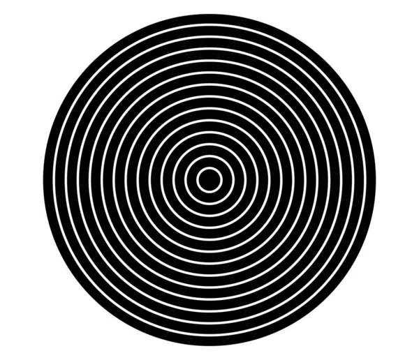 シンプルな抽象的な放射状 同心円状のモチーフ 曼荼羅のアイコンとシンボル — ストックベクタ