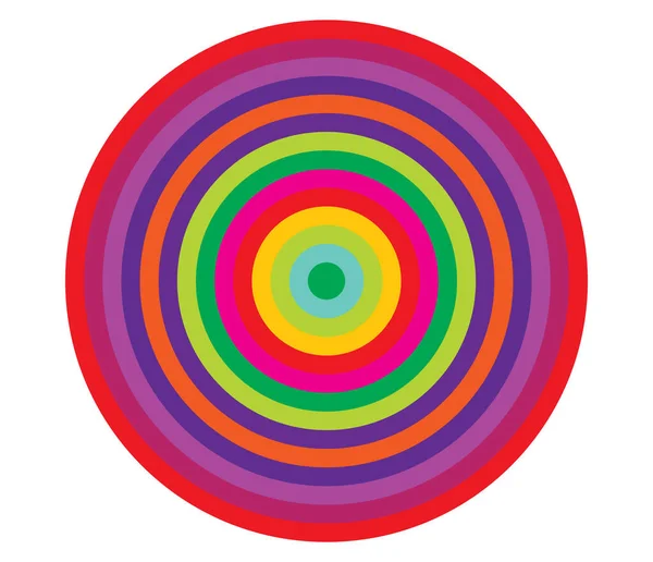 シンプルな抽象的な放射状 同心円状のモチーフ 曼荼羅のアイコンとシンボル — ストックベクタ