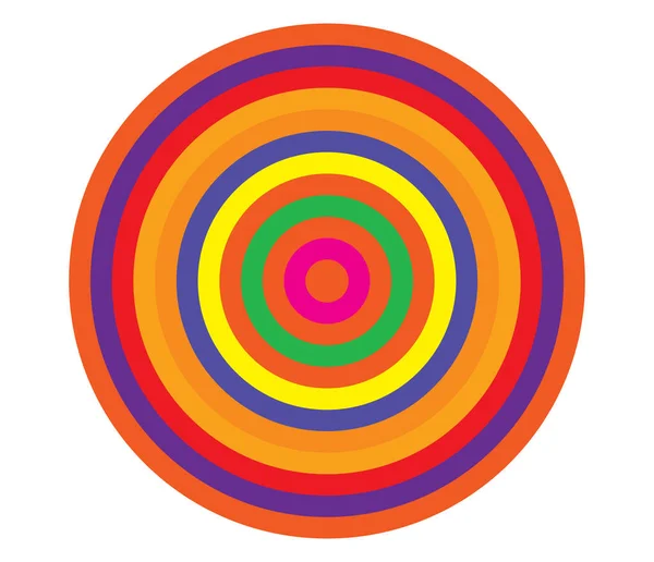 Einfaches Abstraktes Radiales Konzentrisches Motiv Mandala Symbol Und Symbol — Stockvektor