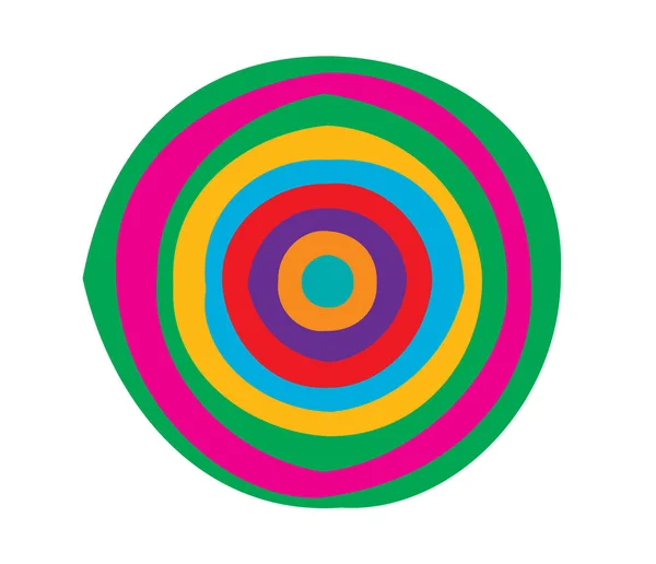 Simple Motif Abstrait Radial Concentrique Icône Mandala Symbole — Image vectorielle