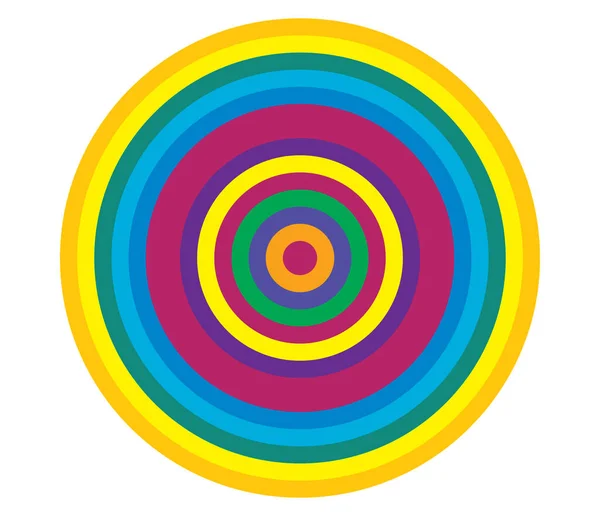 Simple Abstracto Radial Motivo Concéntrico Icono Mandala Símbolo — Vector de stock
