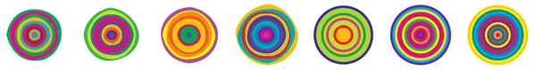 シンプルな抽象的な放射状 同心円状のモチーフ マンダラのアイコンとシンボル 株式ベクトルイラスト クリップアートグラフィック — ストックベクタ