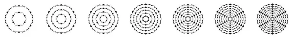 Semplice Astratto Radiale Motivo Concentrico Icona Mandala Simbolo Illustrazione Vettoriale — Vettoriale Stock