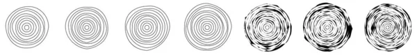 Simple Abstracto Radial Motivo Concéntrico Icono Mandala Símbolo Stock Vector — Vector de stock
