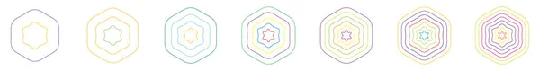 Semplice Astratto Radiale Motivo Concentrico Icona Mandala Simbolo Illustrazione Vettoriale — Vettoriale Stock