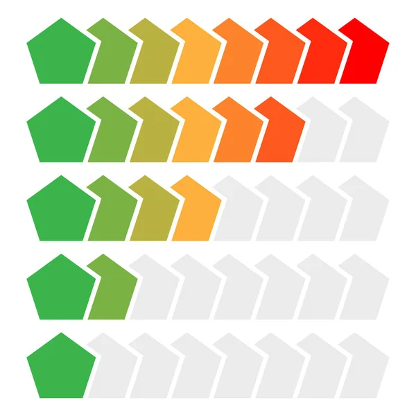 Barre Progression Étapes Phases Indicateur Niveau Compteur Mesure Classement Grade — Image vectorielle