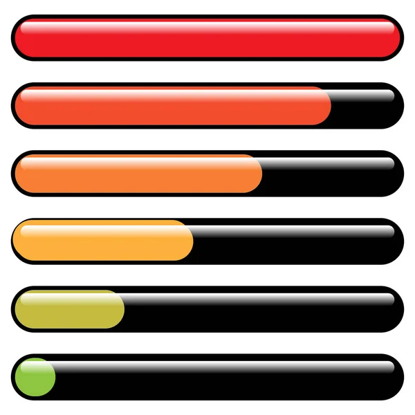 Barre Progression Étapes Phases Indicateur Niveau Compteur Mesure Classement Grade — Image vectorielle