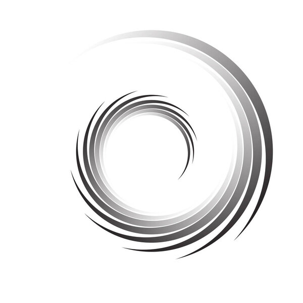 Spiral, swirl, twirl. Rotating segmented circle, circular swoosh circle design element, icon vector - stock vector illustration, clip-art graphics