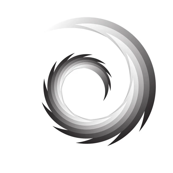 Spiral Swirl Twirl Rotating Segmented Circle Circular Swoosh Circle Design — Stock Vector