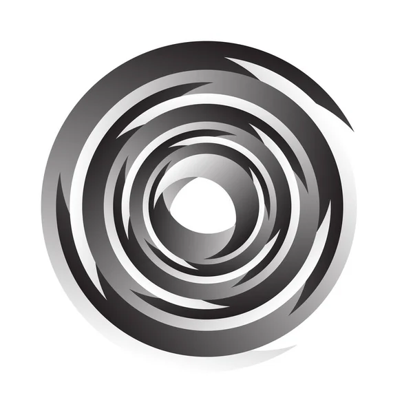 Espiral Remolino Giro Círculo Segmentado Giratorio Elemento Diseño Círculo Circular — Archivo Imágenes Vectoriales