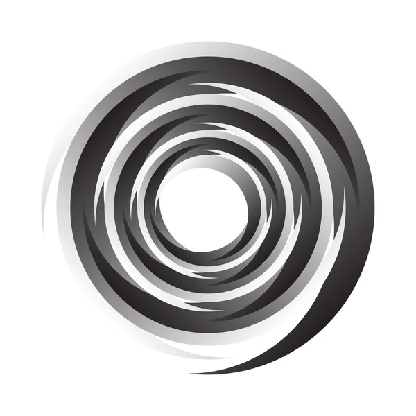 Spirale Vortice Vortice Rotazione Cerchio Segmentato Cerchio Swoosh Circolare Elemento — Vettoriale Stock