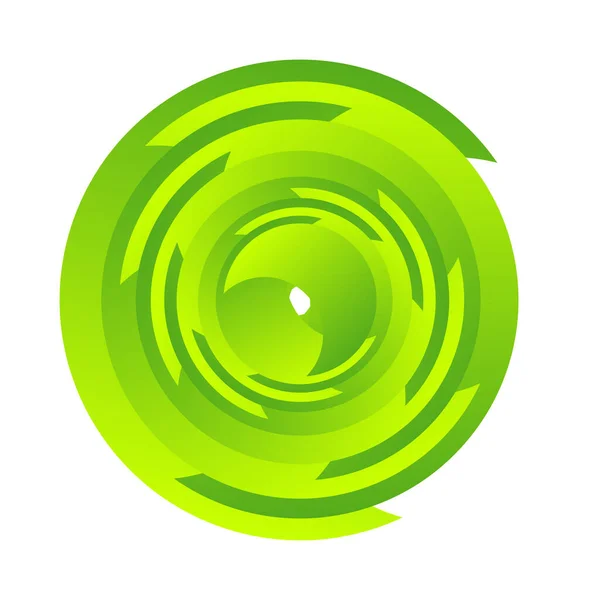 Spiral Swirl Twirl Rotating Segmented Circle Circular Swoosh Circle Design — Stock Vector