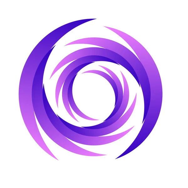 Spiral Virvla Virvla Roterande Segmenterad Cirkel Cirkulär Swoosh Cirkel Designelement — Stock vektor