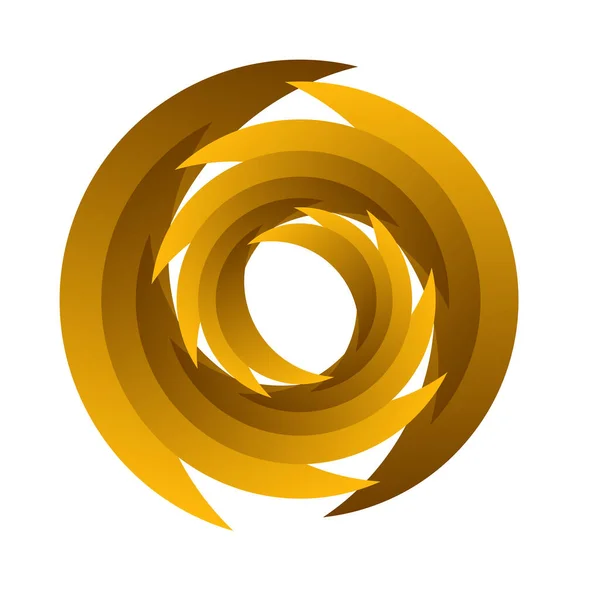 Spiral Virvla Virvla Roterande Segmenterad Cirkel Cirkulär Swoosh Cirkel Designelement — Stock vektor