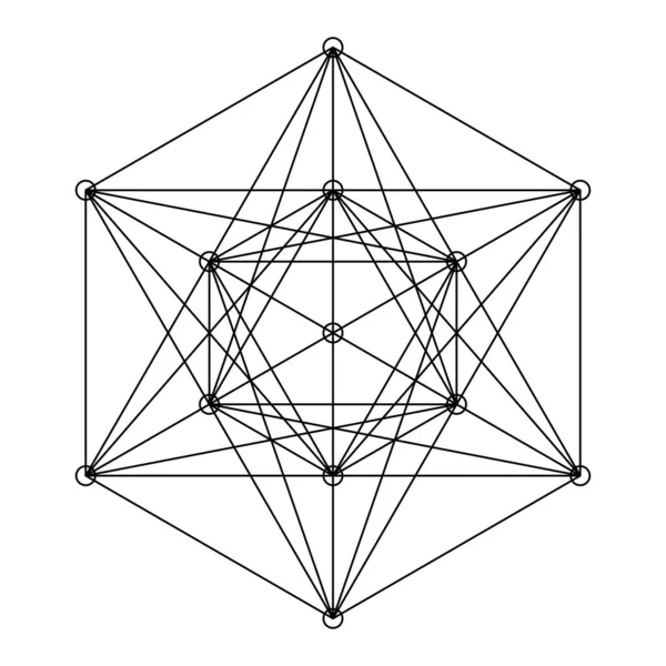 Geometrisk Formation Ikon Symbol Vektorillustration Med Abstrakt Geometri — Stock vektor