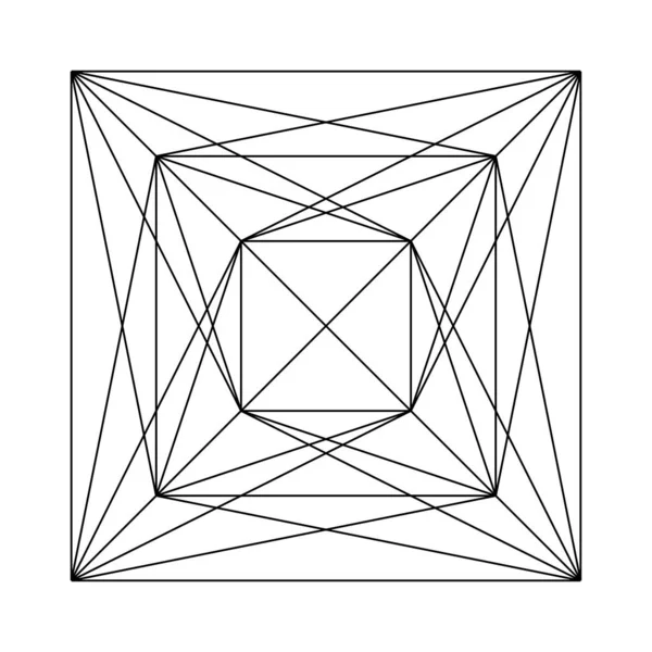 Formación Geométrica Icono Símbolo Ilustración Vectorial Con Geometría Abstracta — Vector de stock