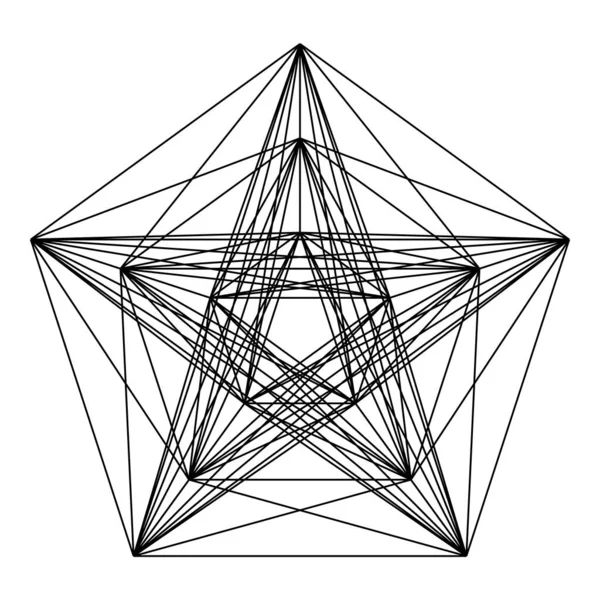 Formazione Geometrica Icona Simbolo Illustrazione Vettoriale Con Geometria Astratta — Vettoriale Stock