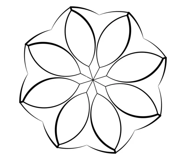Strahlendes Mandala Kreisförmiges Geometrisches Motiv Symbol Form Aktienvektorillustration Clip Art — Stockvektor