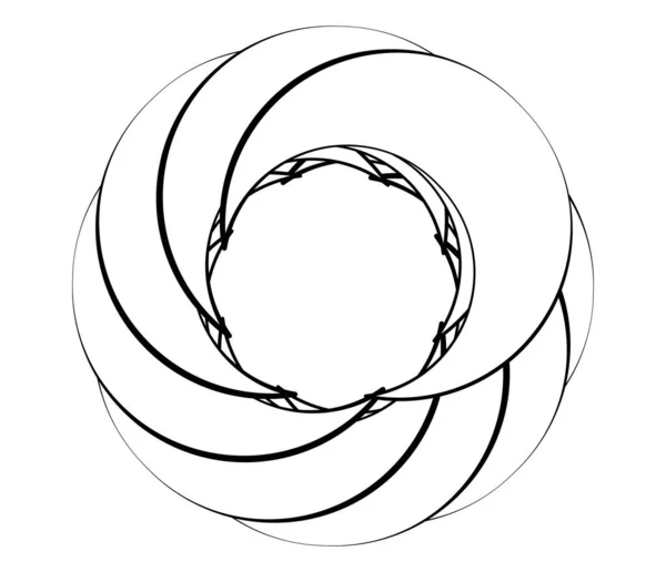Радиационная Мандала Круглый Геометрический Мотив Иконка Форма Векторная Иллюстрация Запаса — стоковый вектор