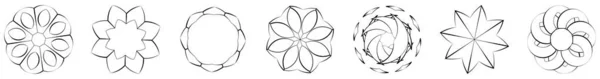 Radiasi Mandala Motif Geometris Lingkaran Ikon Bentuk Ilustrasi Vektor Stok - Stok Vektor