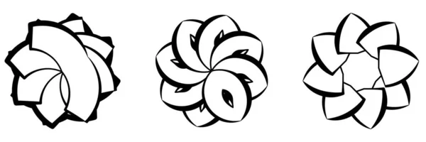 Mandala Radiante Motivo Geométrico Circular Icono Forma Ilustración Vector Stock — Archivo Imágenes Vectoriales