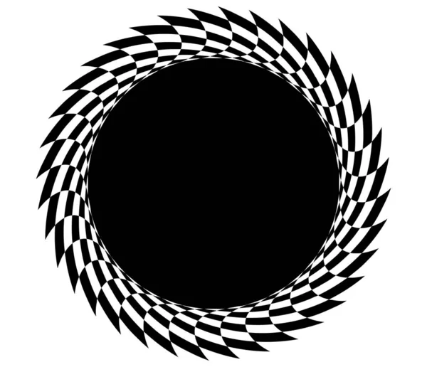 Abstraktes Kreisförmiges Radial Geometrisches Motiv Symbol Symbolform — Stockvektor
