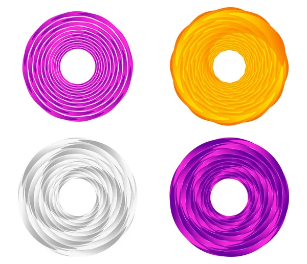 Círculo Geométrico Abstrato Elemento Desenho Anel Circular Concêntrica Rodar Girar —  Vetores de Stock