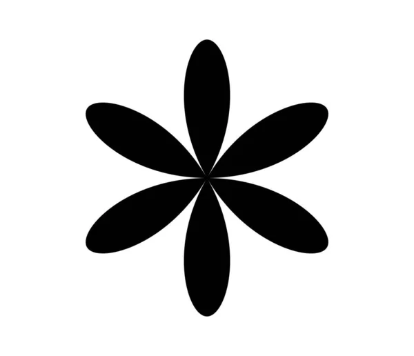 Yksinkertainen Kukka Muodot Terälehdet Siluetti Varastossa Vektori Kuvitus Clip Art — vektorikuva